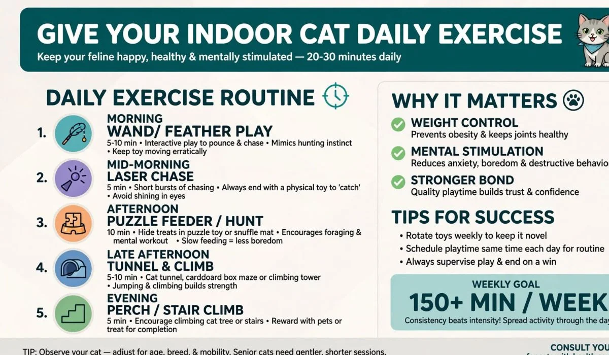 Give Your Indoor Cat Daily Exercise
