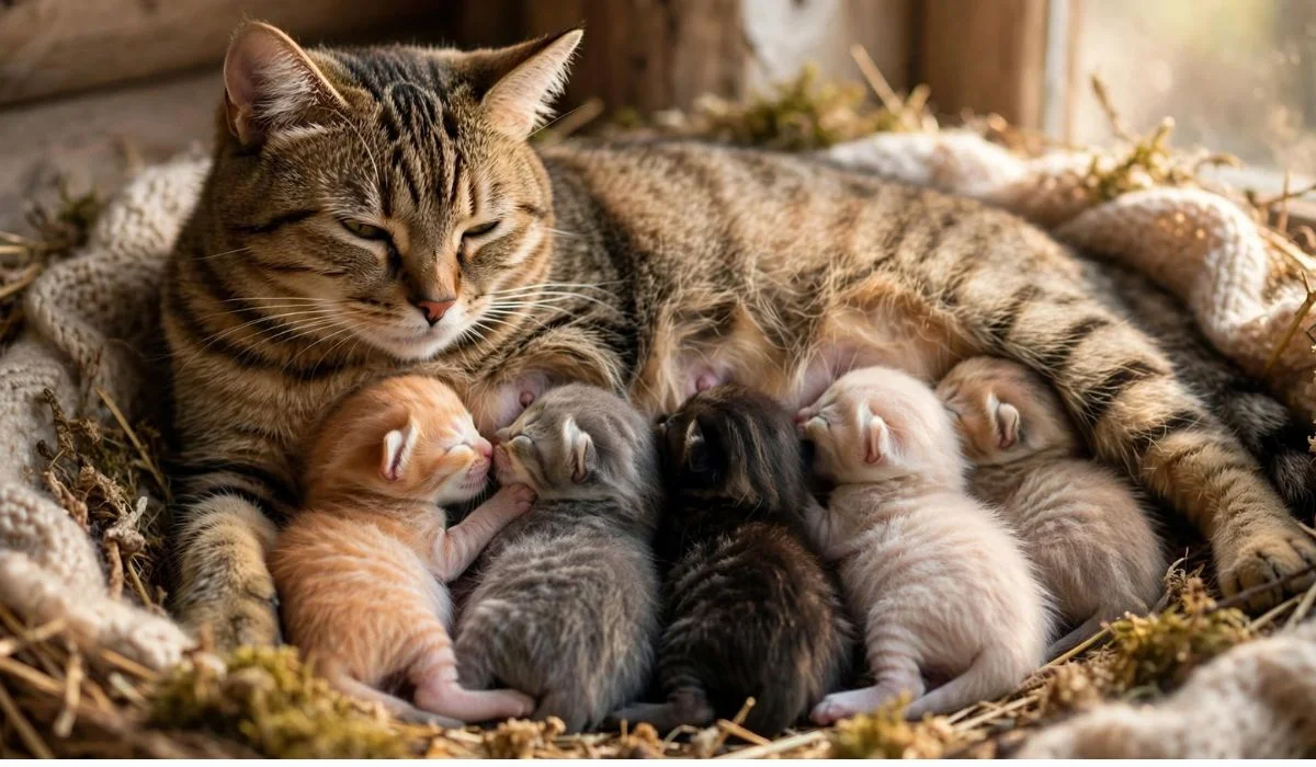 Let the Mother Cat Nurse Her Kittens 