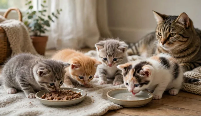 When Do Kittens Start Eating Food and Drinking Water